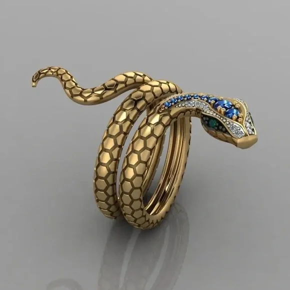 New Unisex Yellow Gold Plated Sapphire Ring - Picture 4 of 5